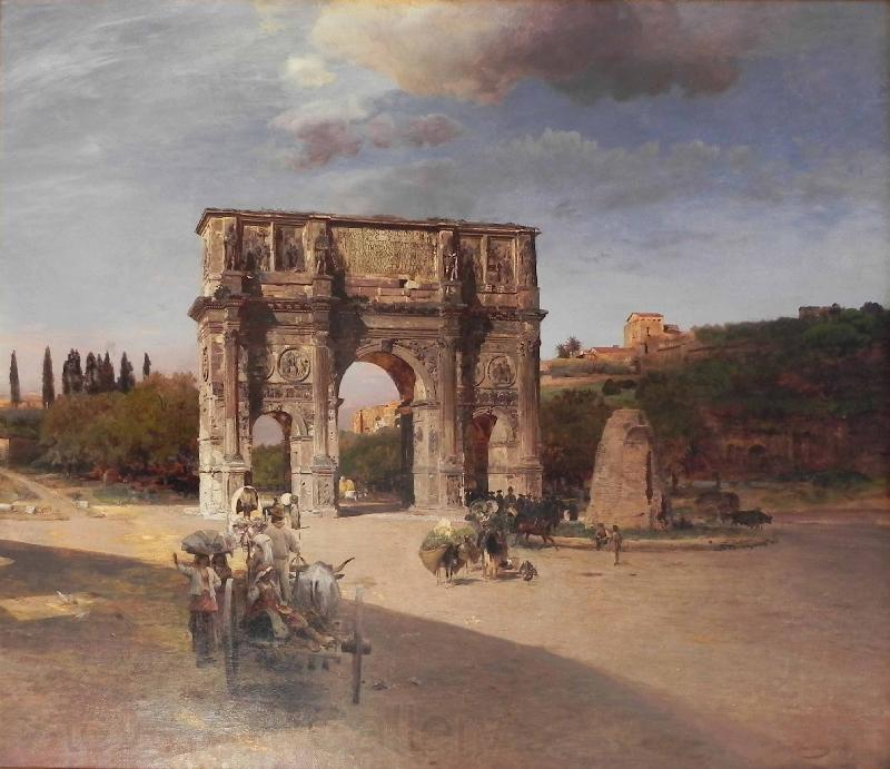 Oswald achenbach Constantine's Triumphal Arch in Rome Norge oil painting art